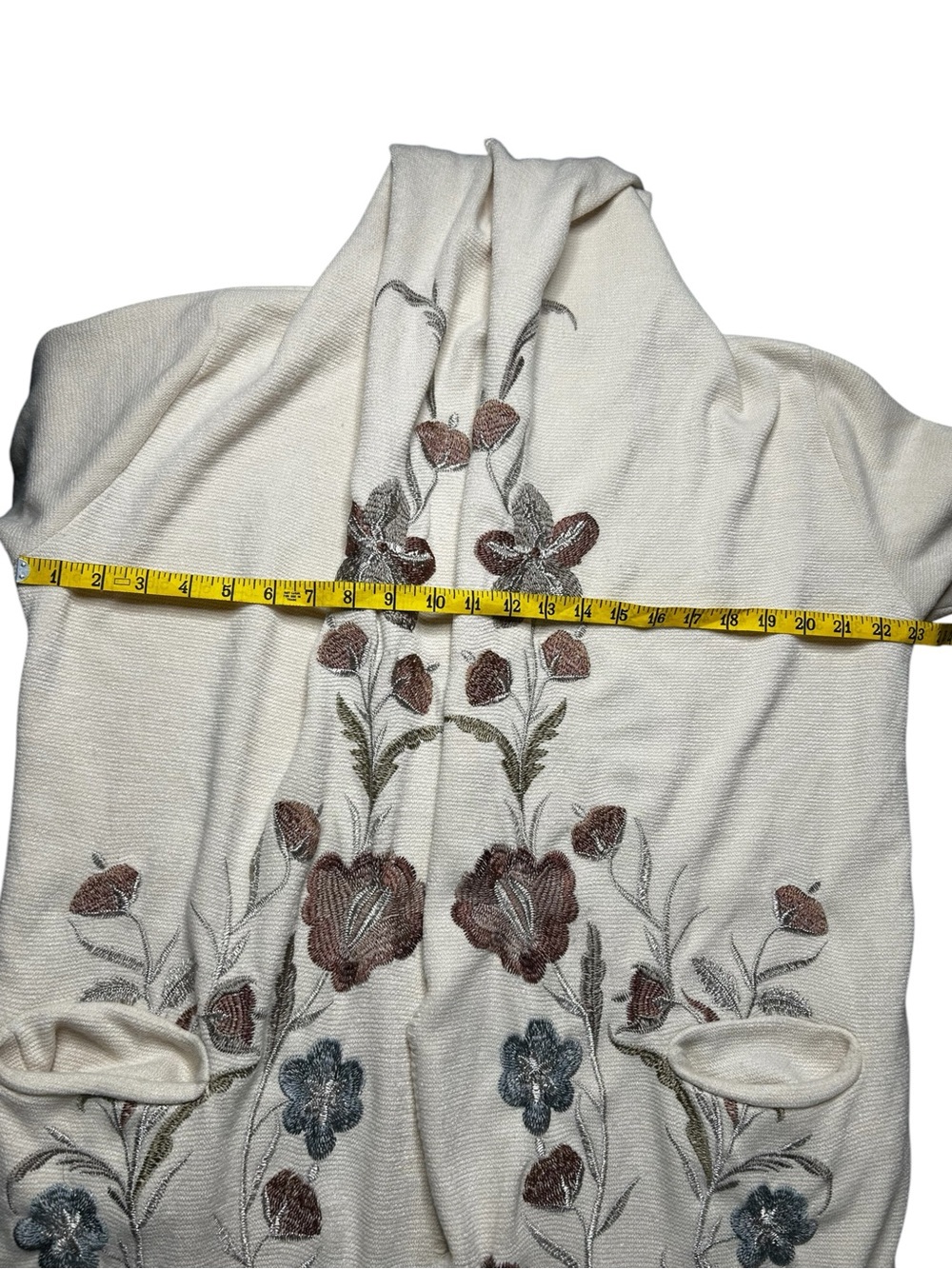 Johnny Was Biya Embroidered Floral Hooded Open Front Cardigan Medium - Picture 15 of 16